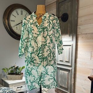 Shiro Kuramata Green and White Swim Coverup